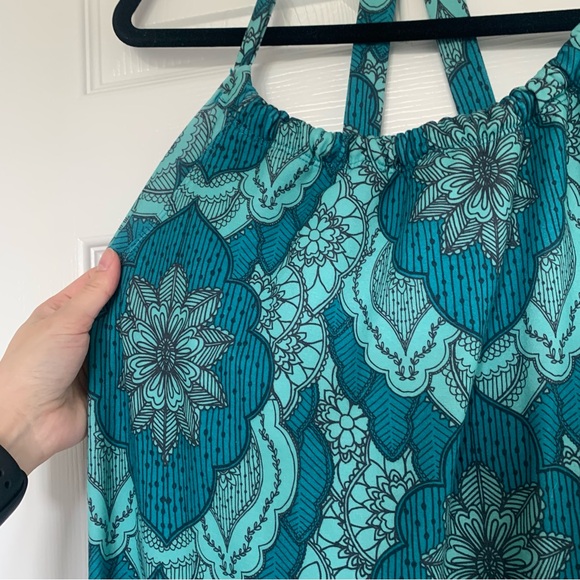 Prana Teal Green Blue Patterned Sundress Size Extra Large - Picture 3 of 6